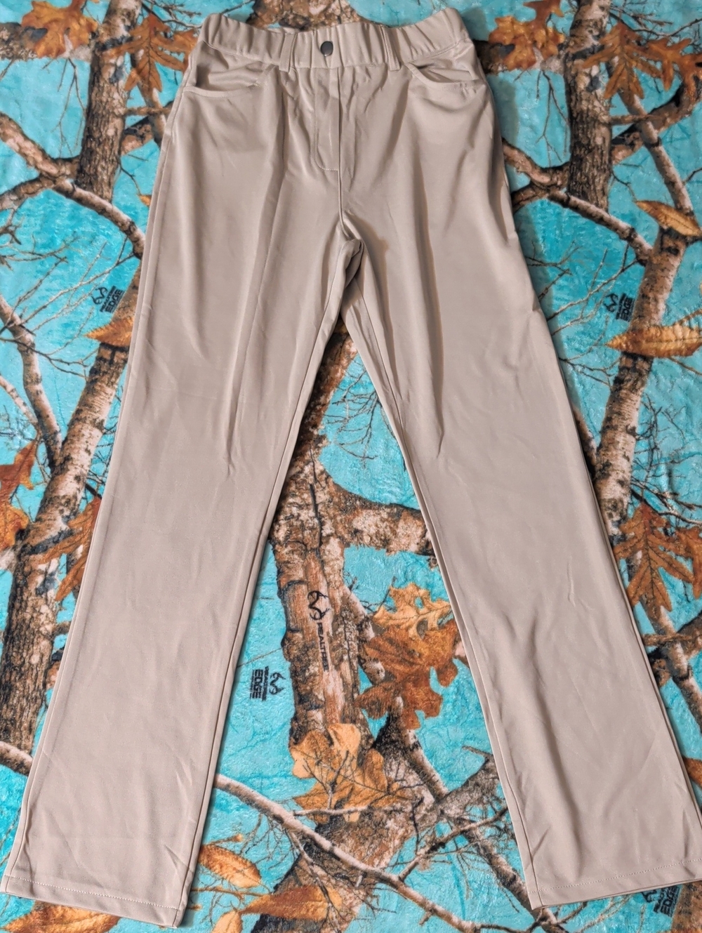 Women's Stretch Straight-Leg Pants — Beige